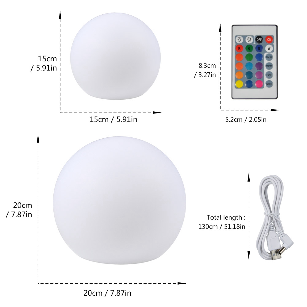 Wiederaufladbare Led-kugellampe, Dekorative Schlafzimmerlampe Mit Fernbedienung, Ideal Für Weihnachten Und Halloween-partys