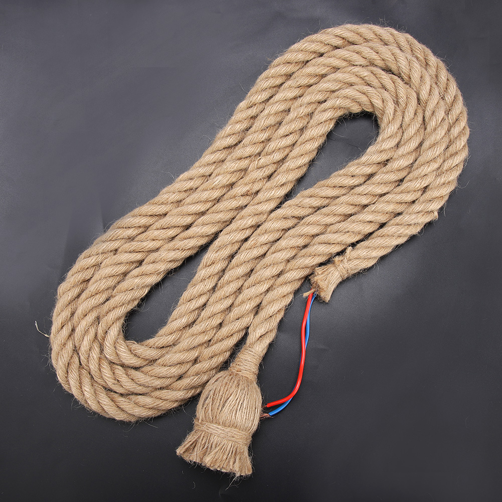 3 M E27 Vintage Hanfseil Deckenleuchtenfassung Pendelleuchte Glühbirnenfassung 85-265 V