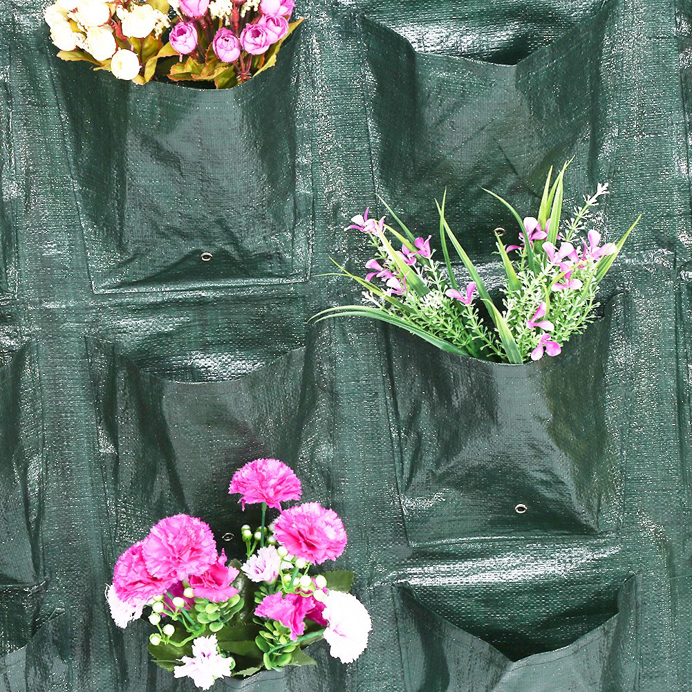 Vertikaler Garten-pflanzbeutel, Begrünungs-blumen-wandhängepflanzgefäß (16 Taschen)