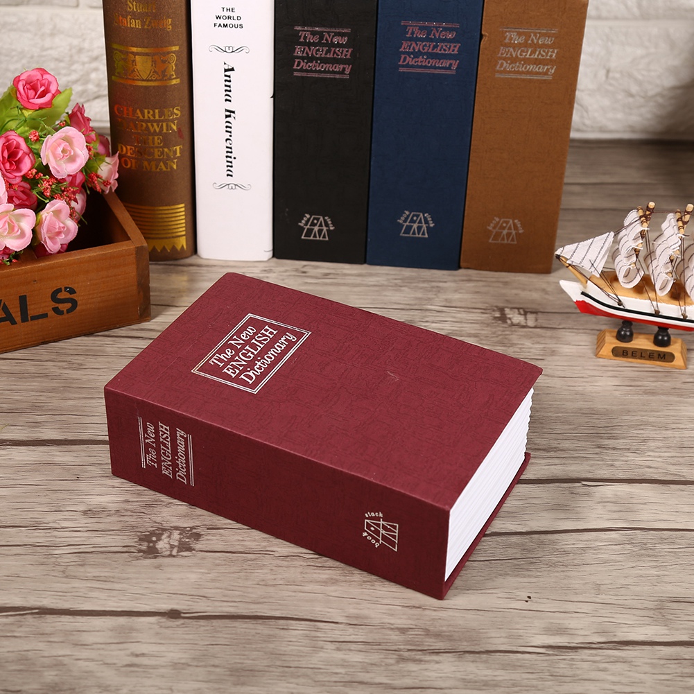 Stück Sicherheitsschloss Wörterbuch Safe Geheimbuch Bargeld Schmuck Versteckter Schließfachkasten (rot)