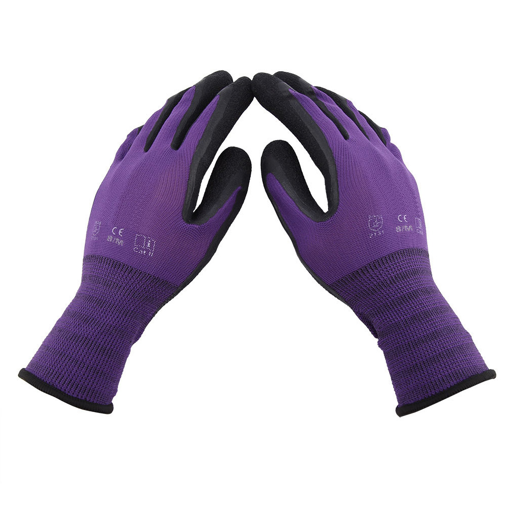 Gartenarbeitshandschuhe Aus Nylon, Nitril Und Latex Mit Sicherheitsgriff Und Hoher Verschleißfestigkeit