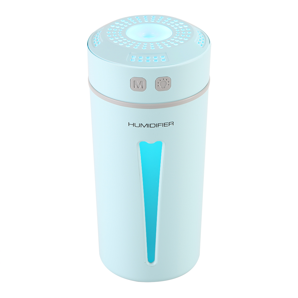 Usb-luftbefeuchter-diffusor In Becherform Für Zuhause, Büro Und Auto Mit Farbigem Led-nachtlicht (blau)