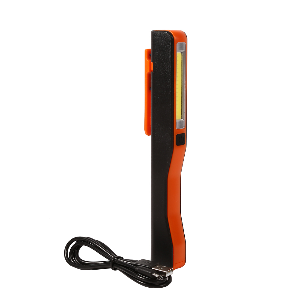 Stück Tragbare Led-handlampe Mit Usb-aufladung, Magnetclip, Arbeitsleuchte Und Inspektionslampe (orange)