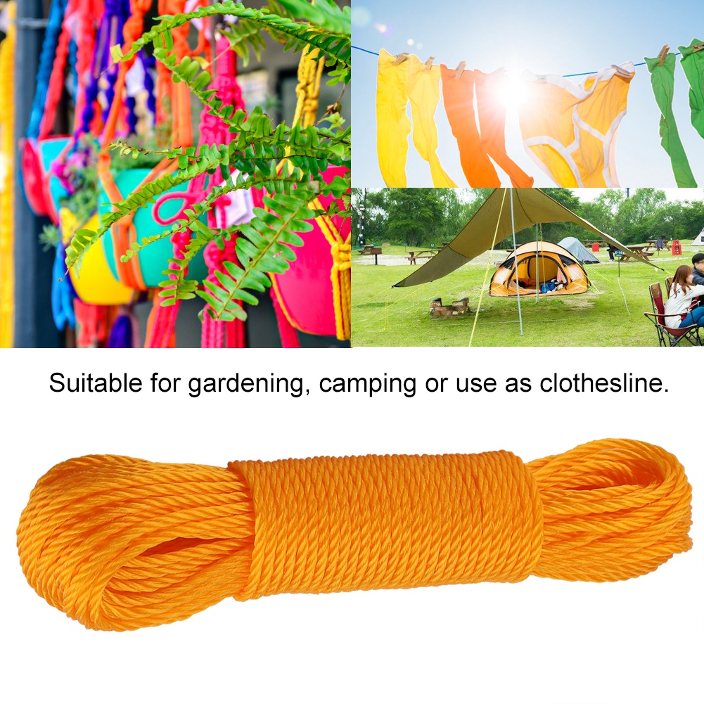 20 M Lange Nylon-wäscheleine, Gartenleine, Campingleine, Outdoor (orange)