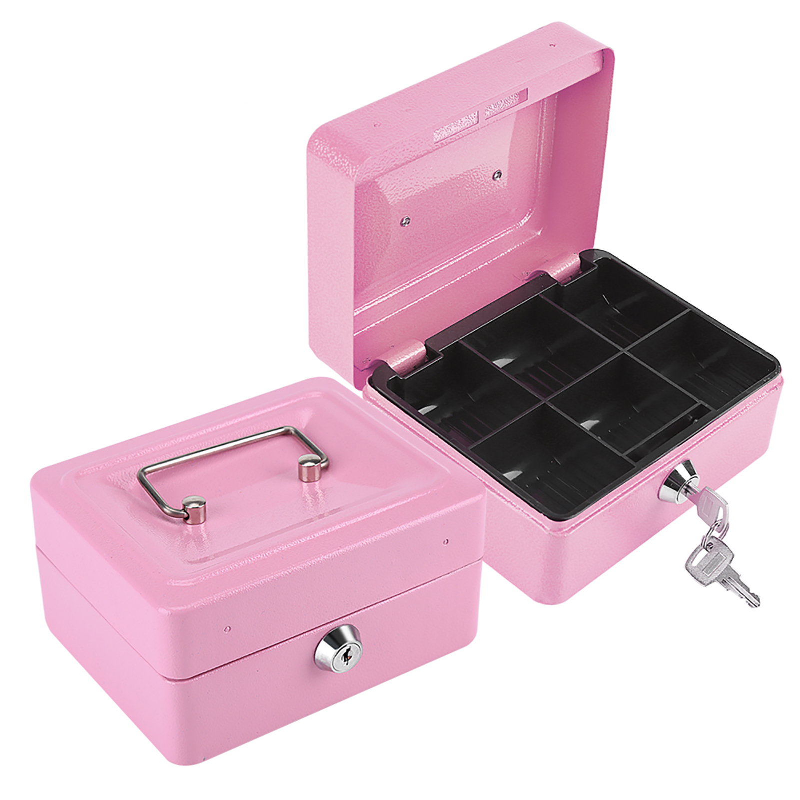 1 Stück Mini-tragbarer, Abschließbarer Geld- Und Münztresor Aus Stahl, Rosa, Für Den Haushalt