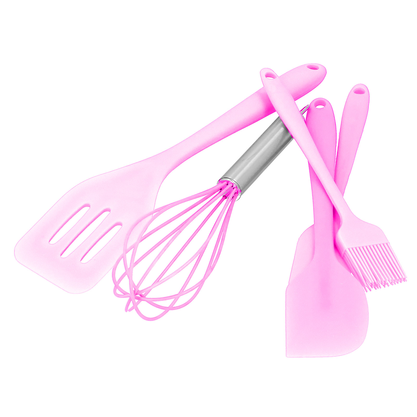 5-teiliges Silikonspatel-set, Diy-küchenutensil, Backwerkzeug, Kuchendekoration Für Die Heimbäckerei, Rosa