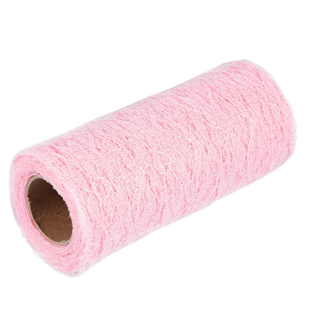 10 Meter Langer Tischläufer/stuhlschleifen-stoff Mit Blumenmuster Und Tüllrolle Für Hochzeitsfeiern (rosa)