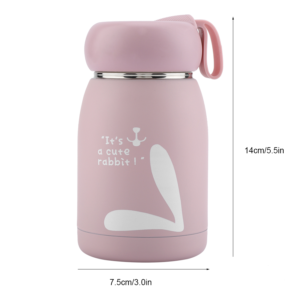 Edelstahl-vakuumbecher Mit Niedlichem Hasenmuster, Thermosbecher, Wasserflasche (rosa)