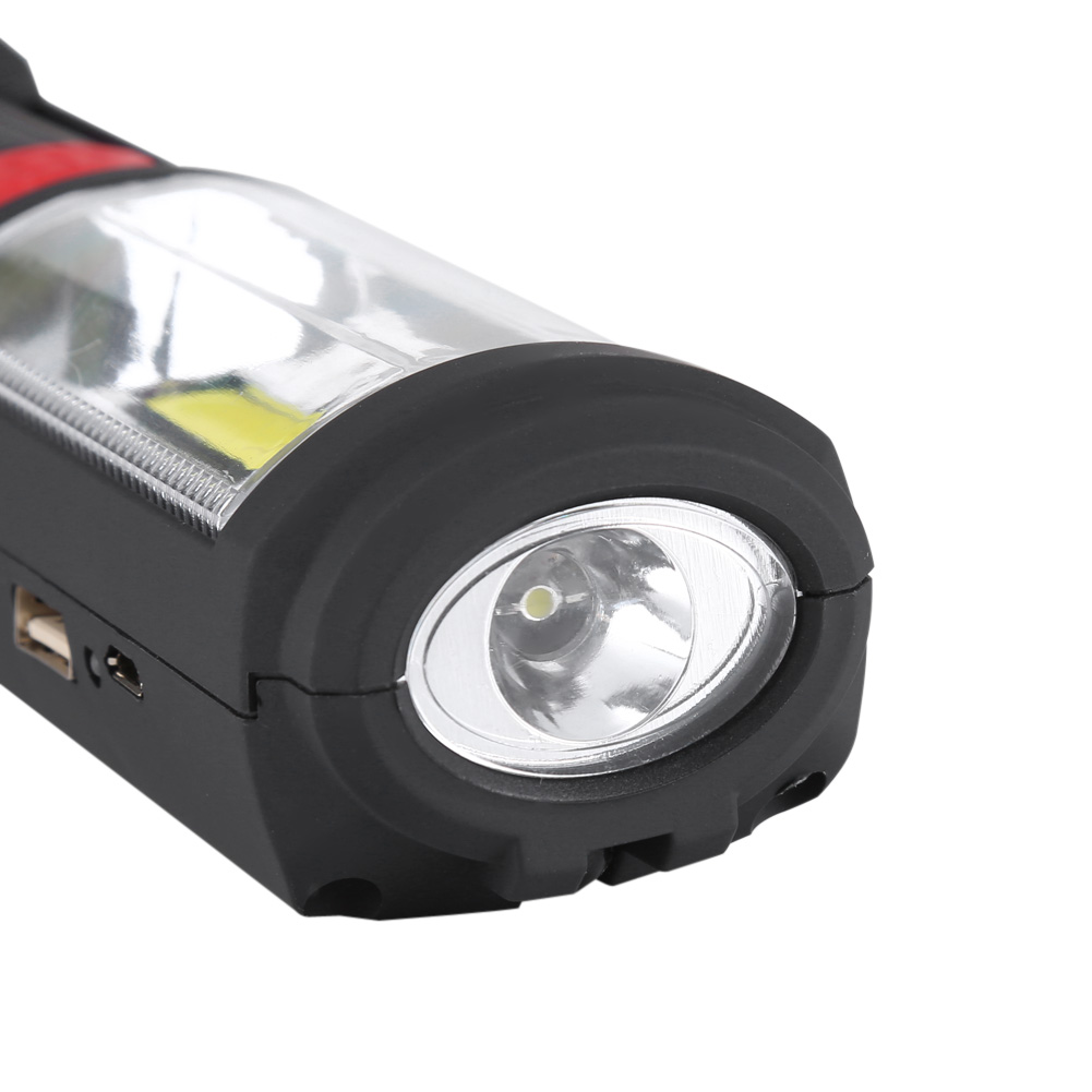 3w Wiederaufladbare Cob-led-taschenlampe, Camping-notfallleuchte Mit Magnetständer, Rot