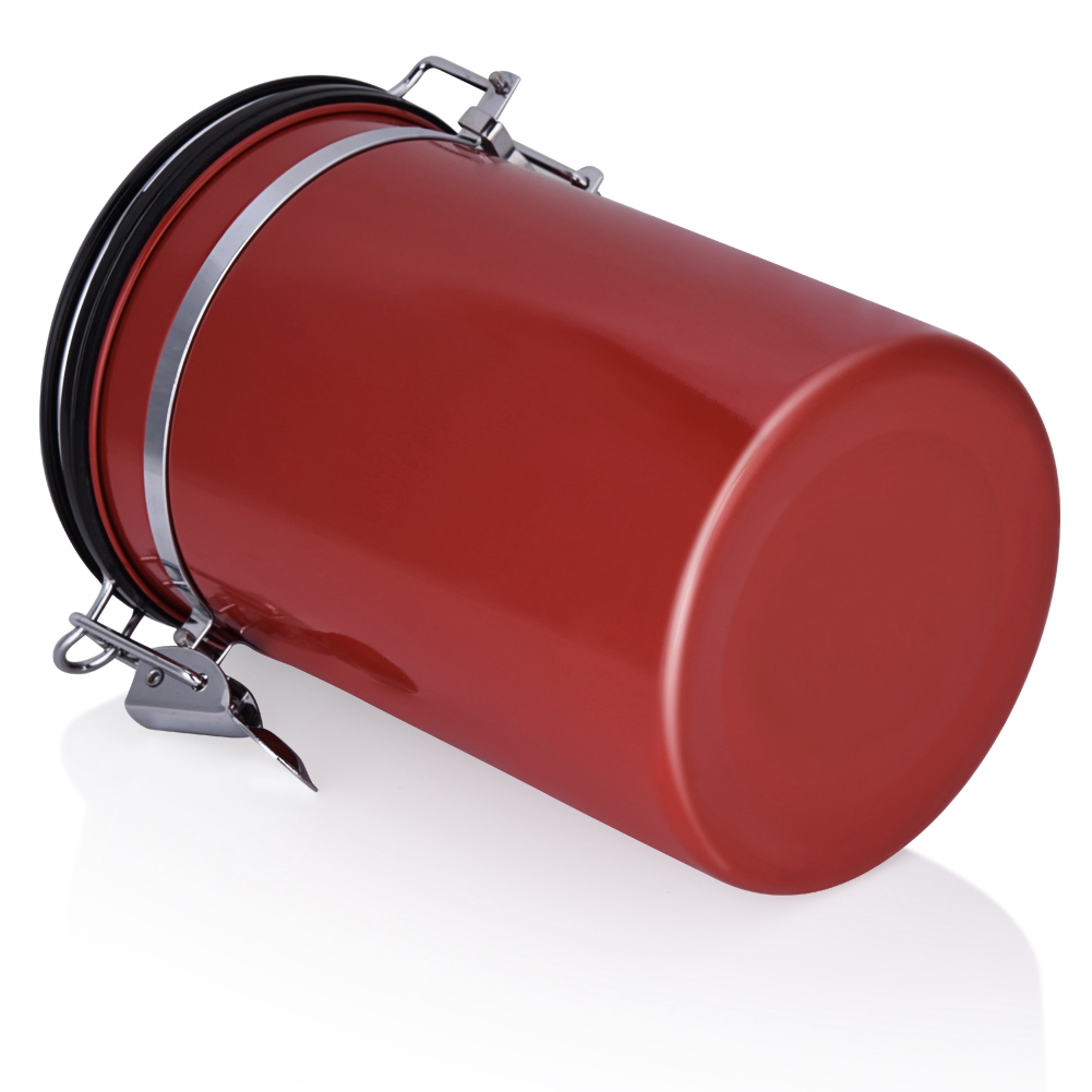 Großer, Luftdichter Küchenbehälter Aus Edelstahl, Schwarz (rot, 1,8 L)
