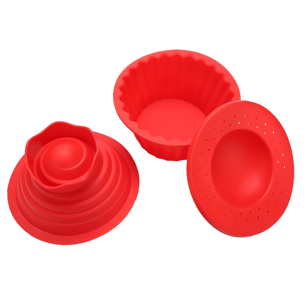 3-teiliges Set Lebensmittelechter Silikon-backformen, Eiscreme-, Brot- Und Mousseformen, Rot