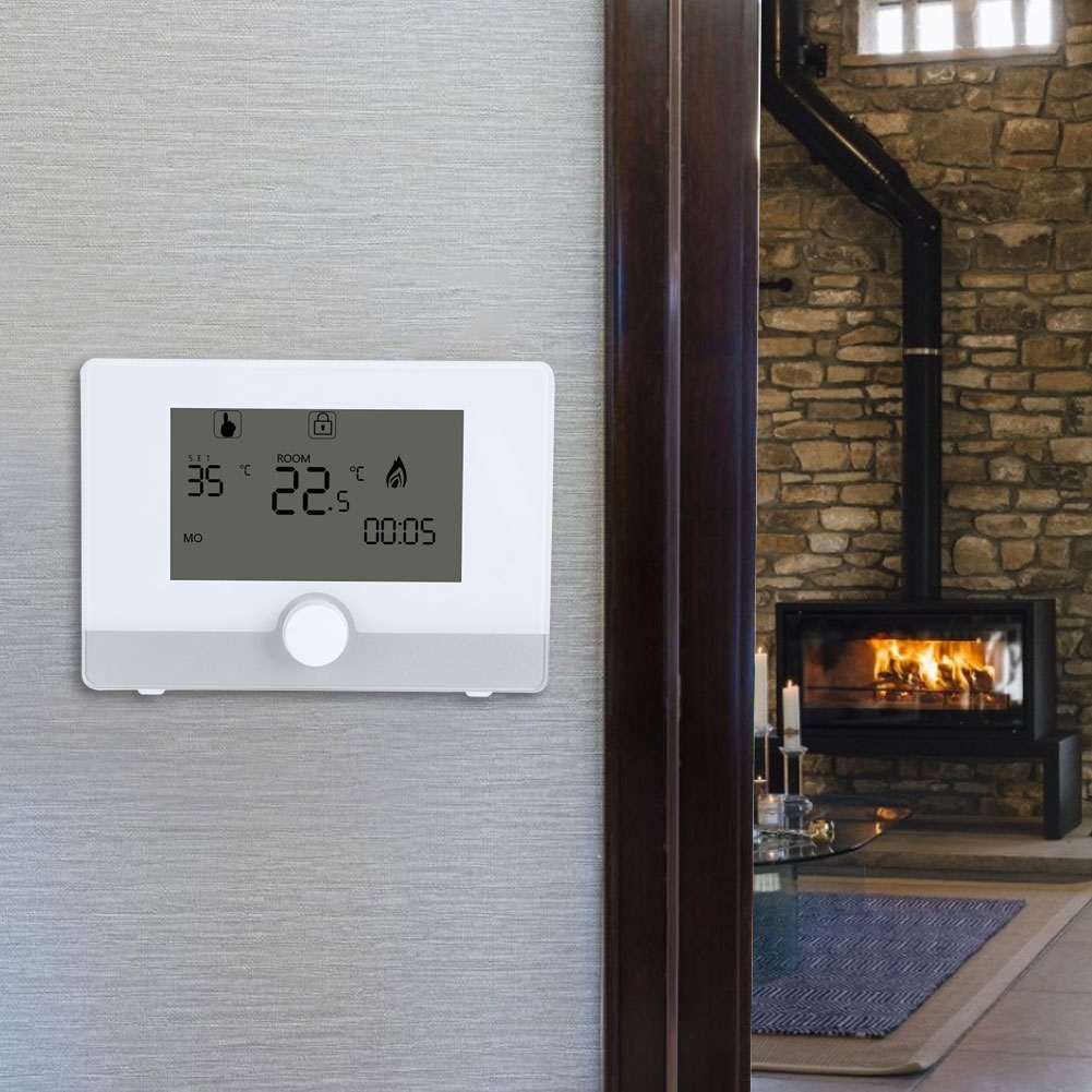Programmierbarer Thermostat-temperaturregler Für Wandhängende Heizkessel, Schwarz