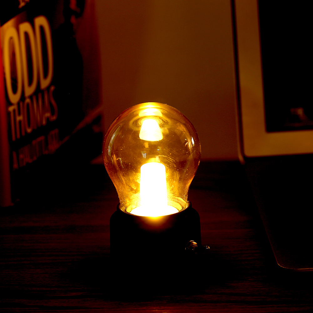 Kreatives Retro-led-nachtlicht, Usb-wiederaufladbar, Schwarz