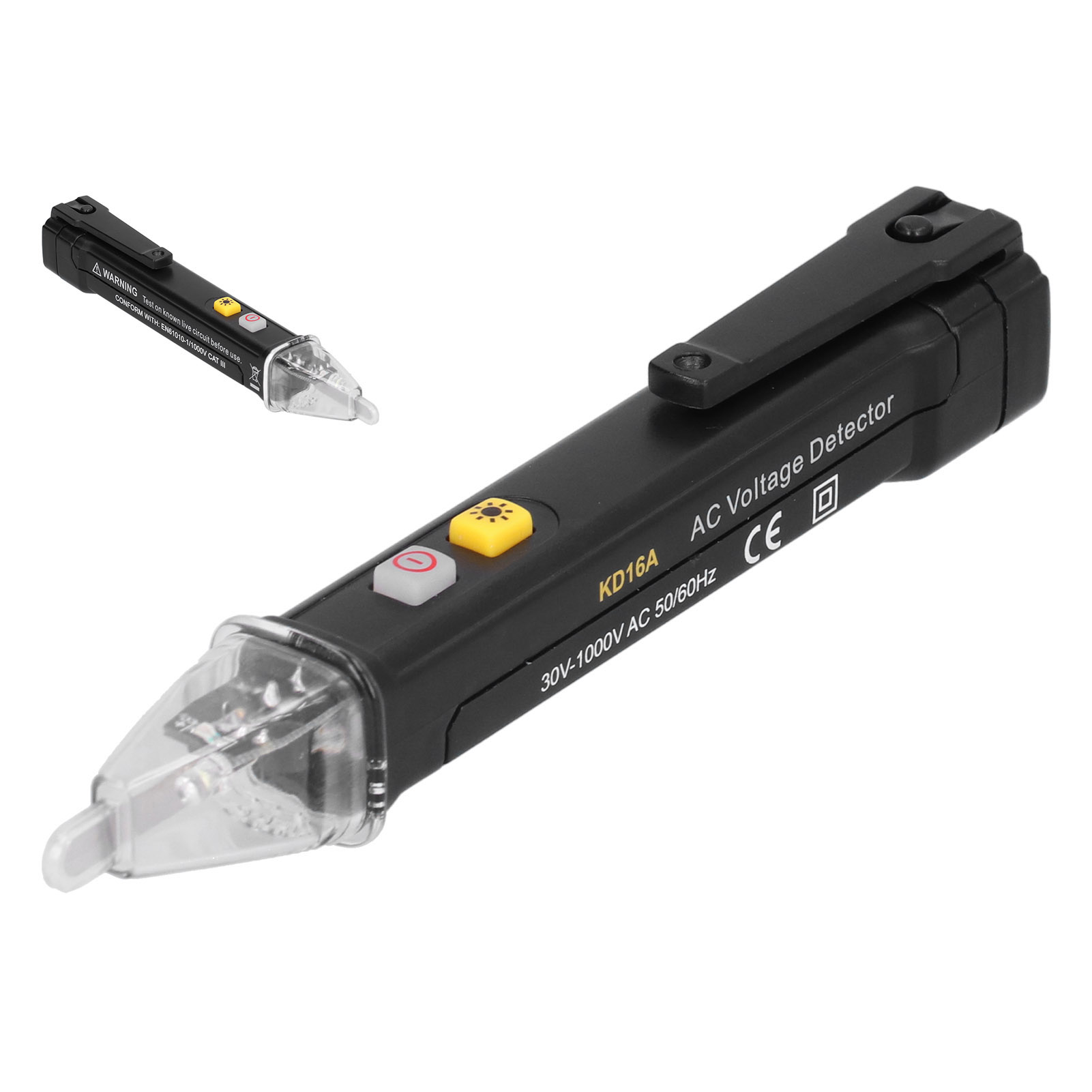 Schwarzer Wechselspannungsprüfer Mit Akustischer Und Optischer Anzeige, Stromprüfstift-detektor Kd16a