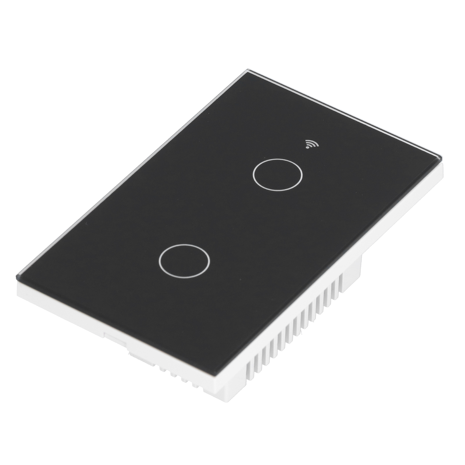 Für Zigbee Tuya Fernbedienungs-lichtschalter Mit Sprachsteuerung, 2-fach Us-wand-touch-schalter, Ac 100–240 V, Schwarz