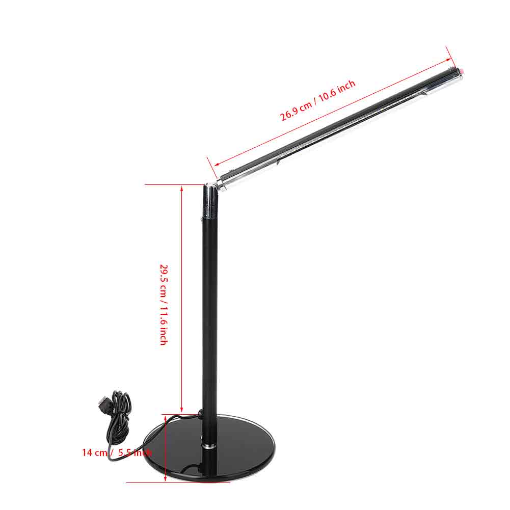 Dc5v 4,5w Usb-lade-led-tischlampe, Faltbar, Schreibtischlampe Für Schlafzimmer, Lesen Und Lernen, Schwarz