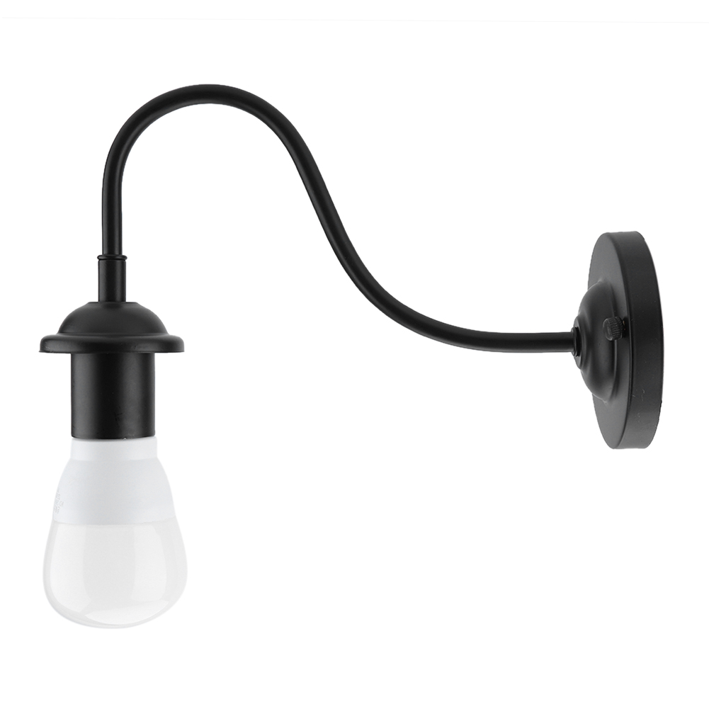 E27 Wandleuchte Im Vintage-stil, Schwarz, Schlicht, Aus Eisen, 90-250 V