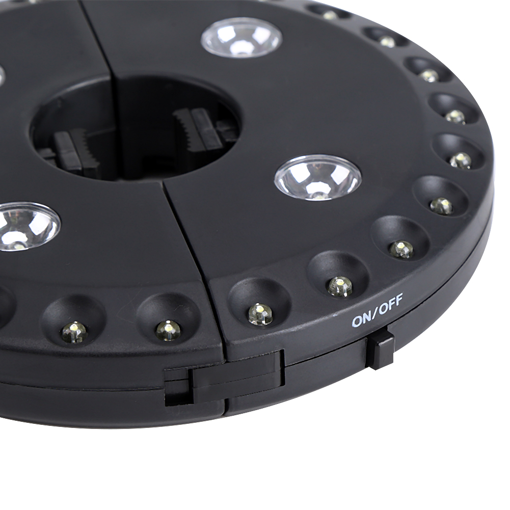 Outdoor-sonnenschirmstange Mit 28 Led-leuchten Für Garten, Hof, Terrasse, Rasen, Camping, Nachtlampe (schwarz)