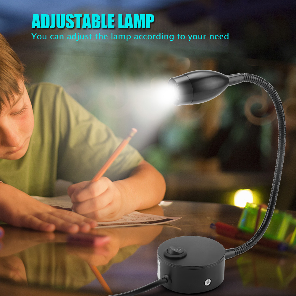 Schwarze, Robuste Und Verstellbare Led-nachttischlampe Für Hotelzimmer, 50–240 V (eu-stecker)