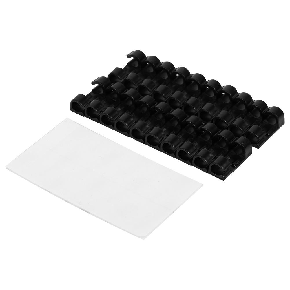 20 Stück Kabelhalter, Kabelclips, Organizer, Selbstklebende Kabelmanagement-klemme (schwarz)