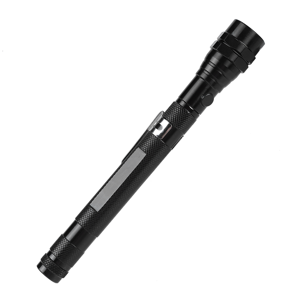 Multifunktionale Mini-led-taschenlampe, Flexibel, Teleskopisch, Drehbar, Mit Magnetischem Ende (schwarz)
