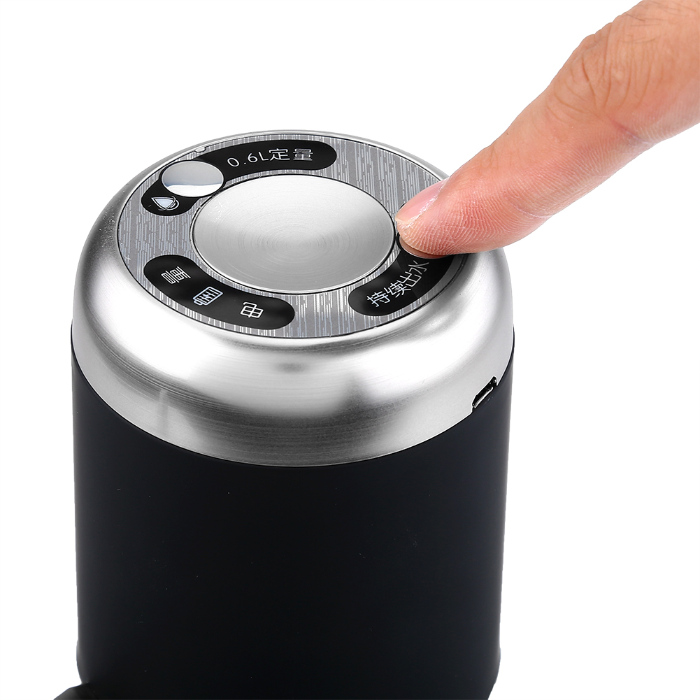 Kabelloser, Per Usb Aufladbarer Elektrischer Automatischer Trinkwasserflaschenspender Mit Intelligenter Pumpe, Intelligenter Typ, Schwarz