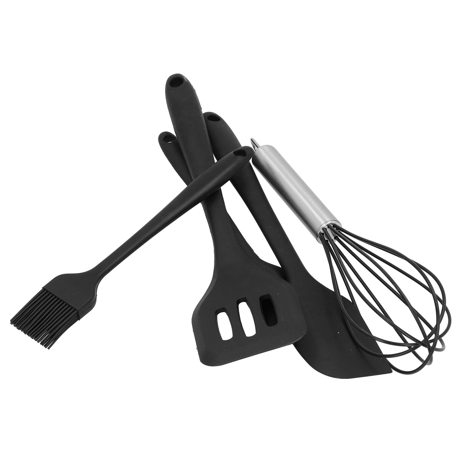 5-teiliges Silikonspatel-set, Diy-küchenutensil, Backwerkzeug, Kuchendekoration Für Die Heimbäckerei, Schwarz