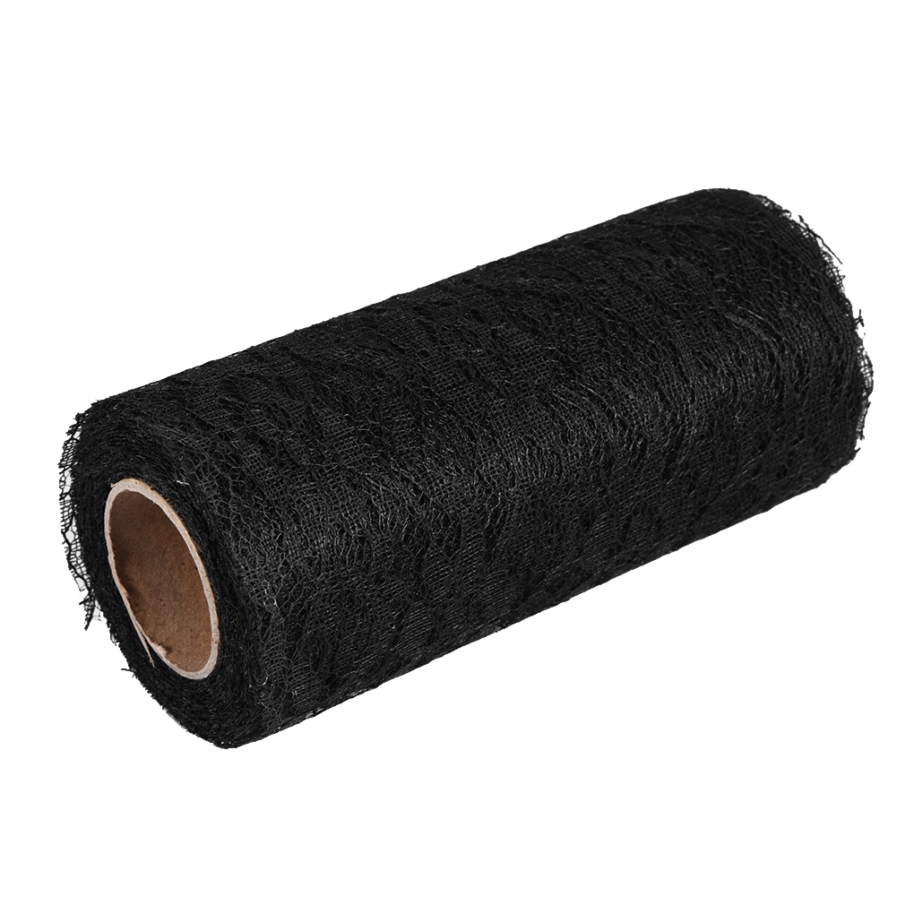 10 Meter Langer Tischläufer, Stuhlschleife, Florale Spitze, Tüllrolle Für Hochzeitsfeierdekoration (schwarz)