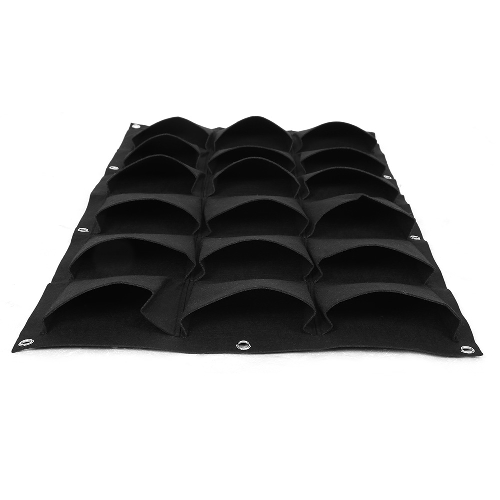 Pflanzbeutel Für Garten, Balkon Oder Wand, Vertikaler Hängepflanzkasten, Schwarz, 18 Taschen