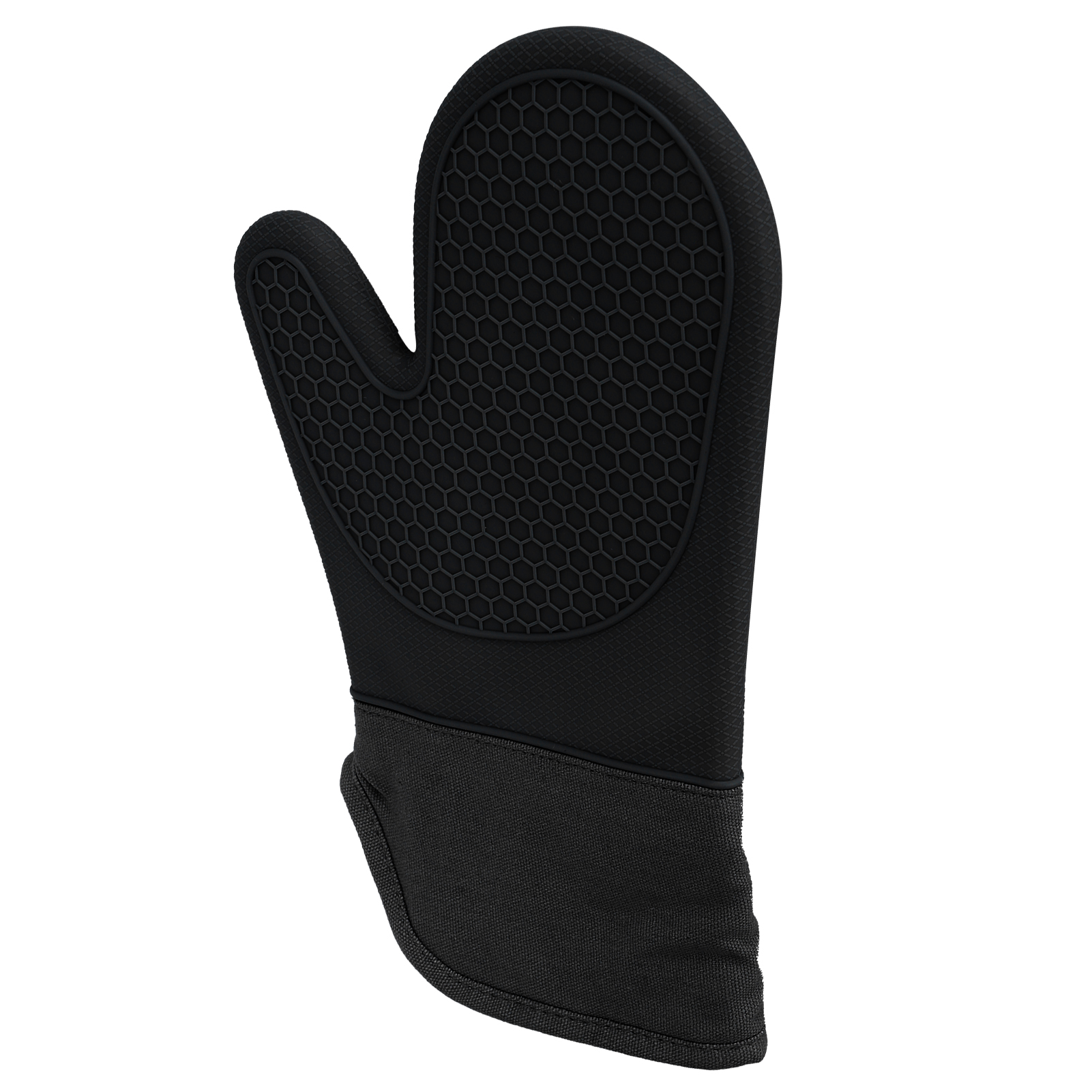 Ofenhandschuhe Aus Silikon Und Baumwolle, Hitzebeständige Küchenhandschuhe Für Mikrowelle Und Backofen, Schwarz