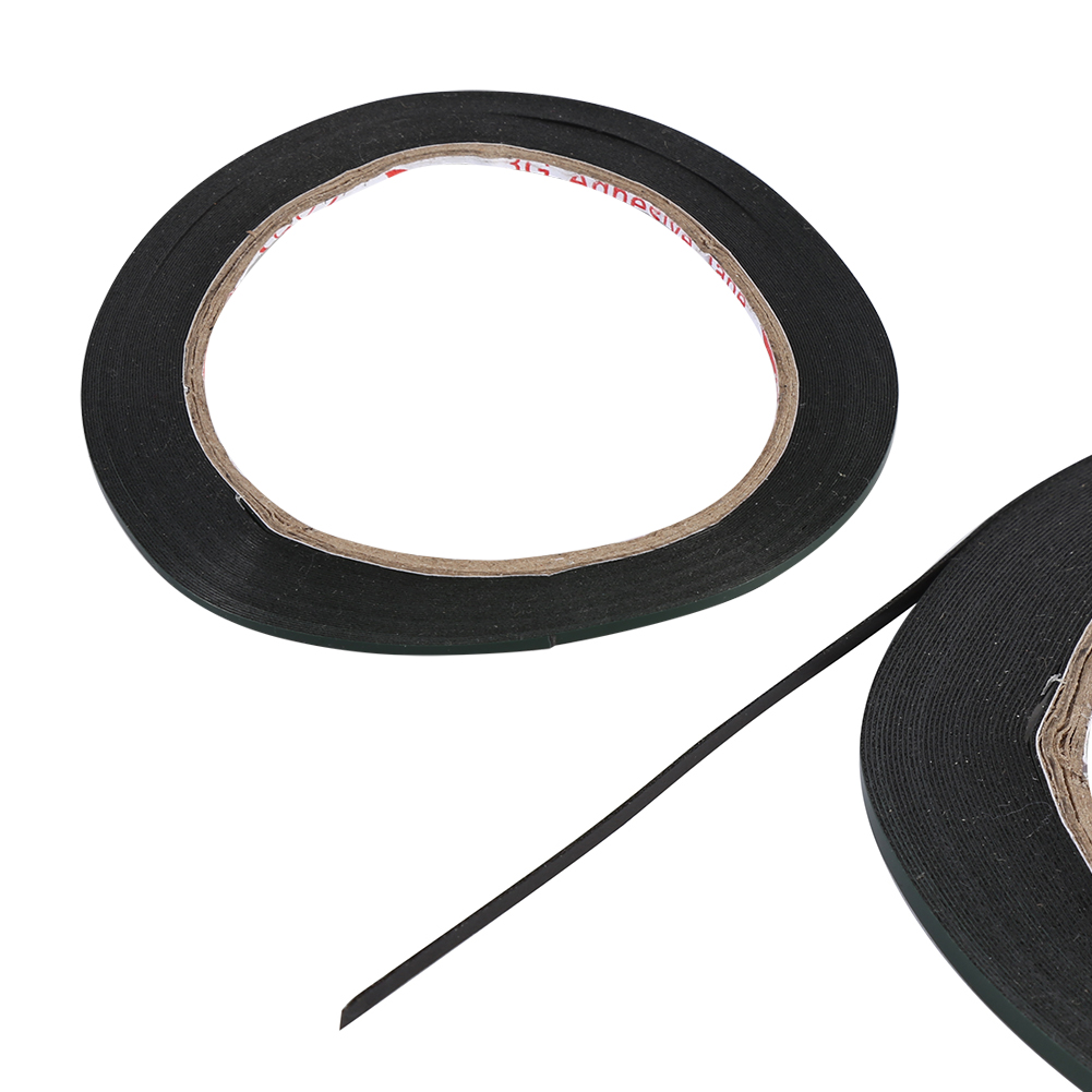 10 M Länge, 2 Mm Breite, Schwarzes, Superstark Klebendes, Doppelseitiges Selbstklebeband Aus Schaumstoff, Rolle, Neu
