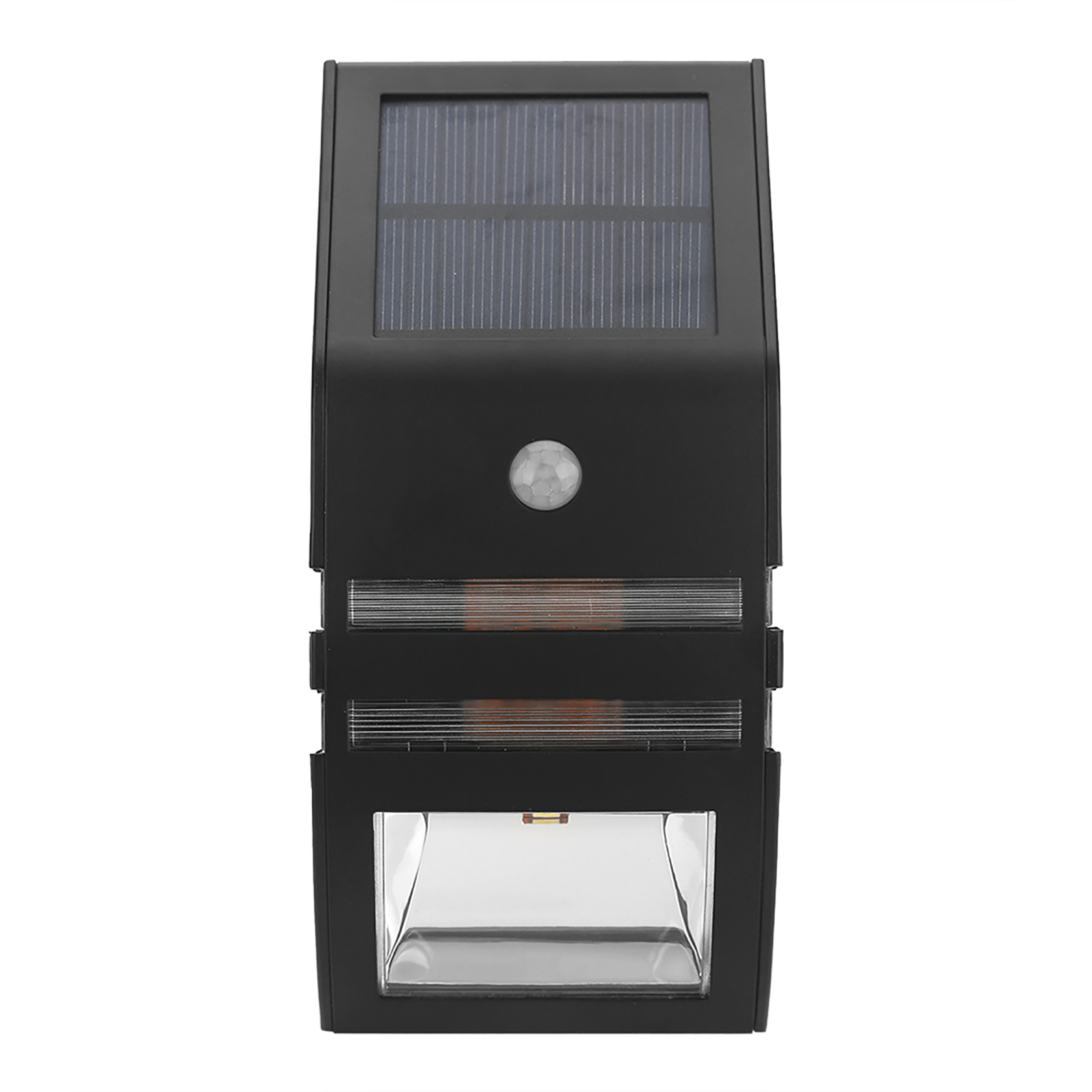 Solarbetriebene Pir-bewegungsmelder-wegeleuchte Mit 2 Leds, Schwarz Und Warmweiß