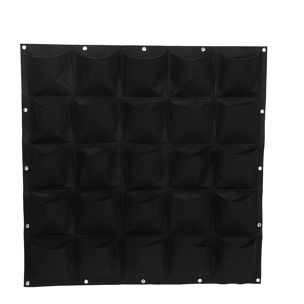 Vertikaler Pflanzbeutel Mit 25 Taschen Für Den Außenbereich, Wandhänge-blumenbehälter (schwarz)