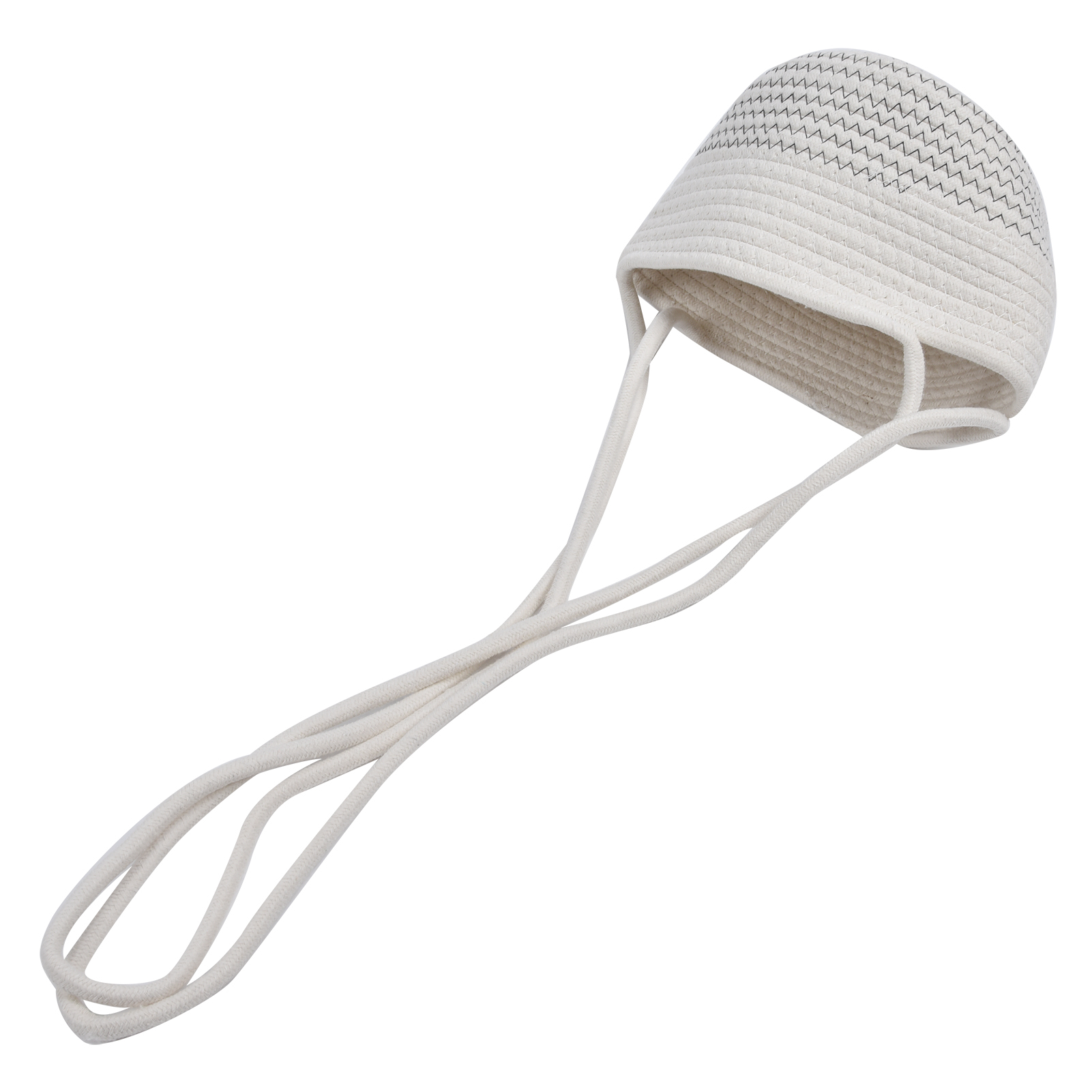 Hängekorb Aus Baumwoll-jute-seil, Robuster Hängepflanzkorb, Pflanzenhalter, Aufbewahrungsorganizer, Heimdekoration, Weiß