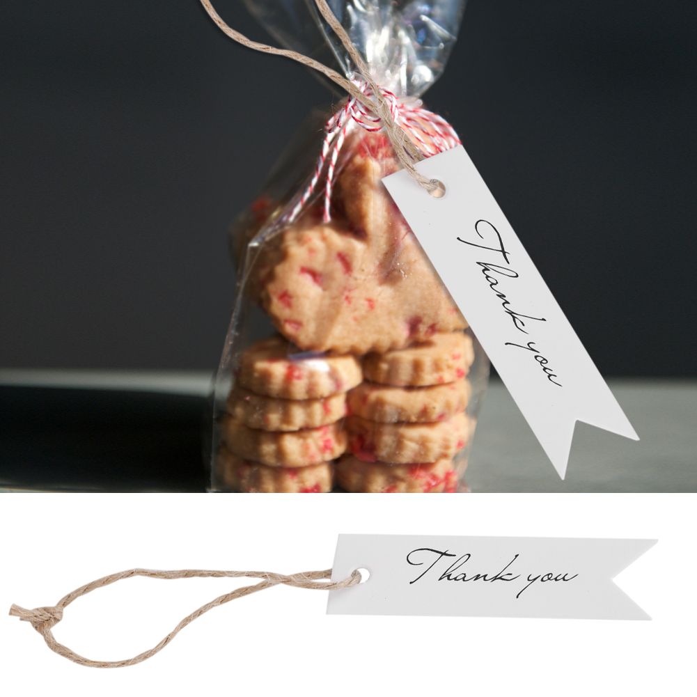 100 Stück/lot Kraftpapier-anhänger, Geschenkanhänger, Dankeskarten (weiß)