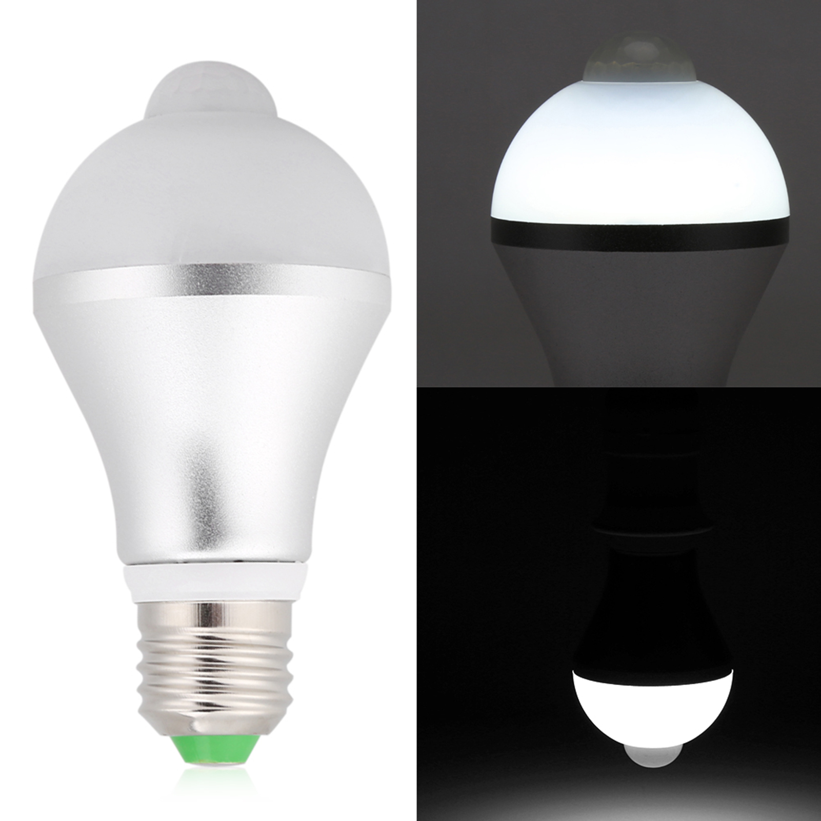 E27 5w Pir Infrarot-bewegungsmelder-led-lampe Für Toiletten Und Parkplätze, Weiß 6500k