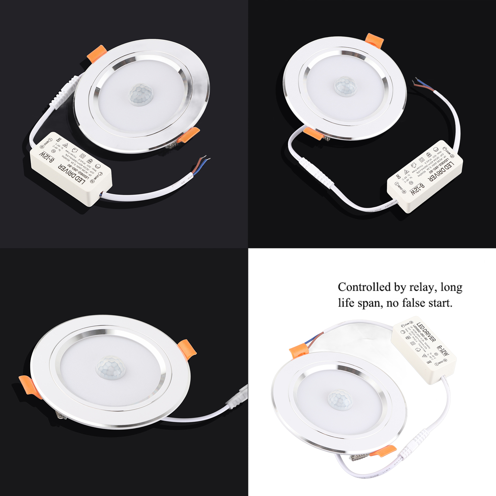 9w Runde 18led Infrarot-sensor-einbauleuchte Mit Bewegungserkennung (kaltweißes Licht)