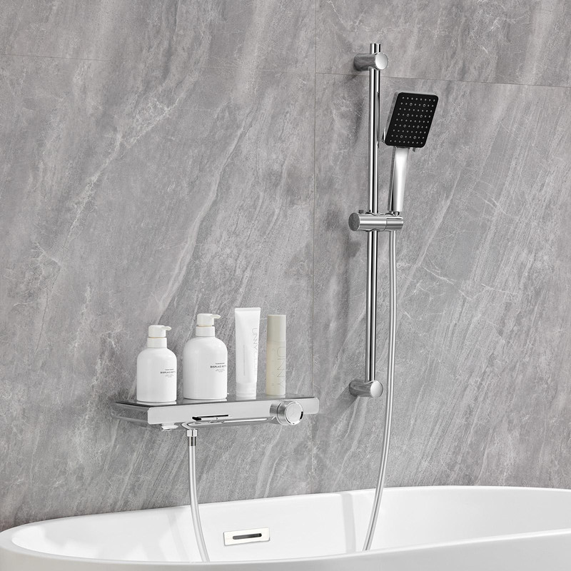 Badewannenarmatur Mit Handbrause, Innovatives Klaviertasten-design Duschset, Wannenarmatur Wasserfall Wannenbatterie Wandmontage Messing Wasserhahn Badewanne Mit Anhebbare Duschstange Und Brauseschlau