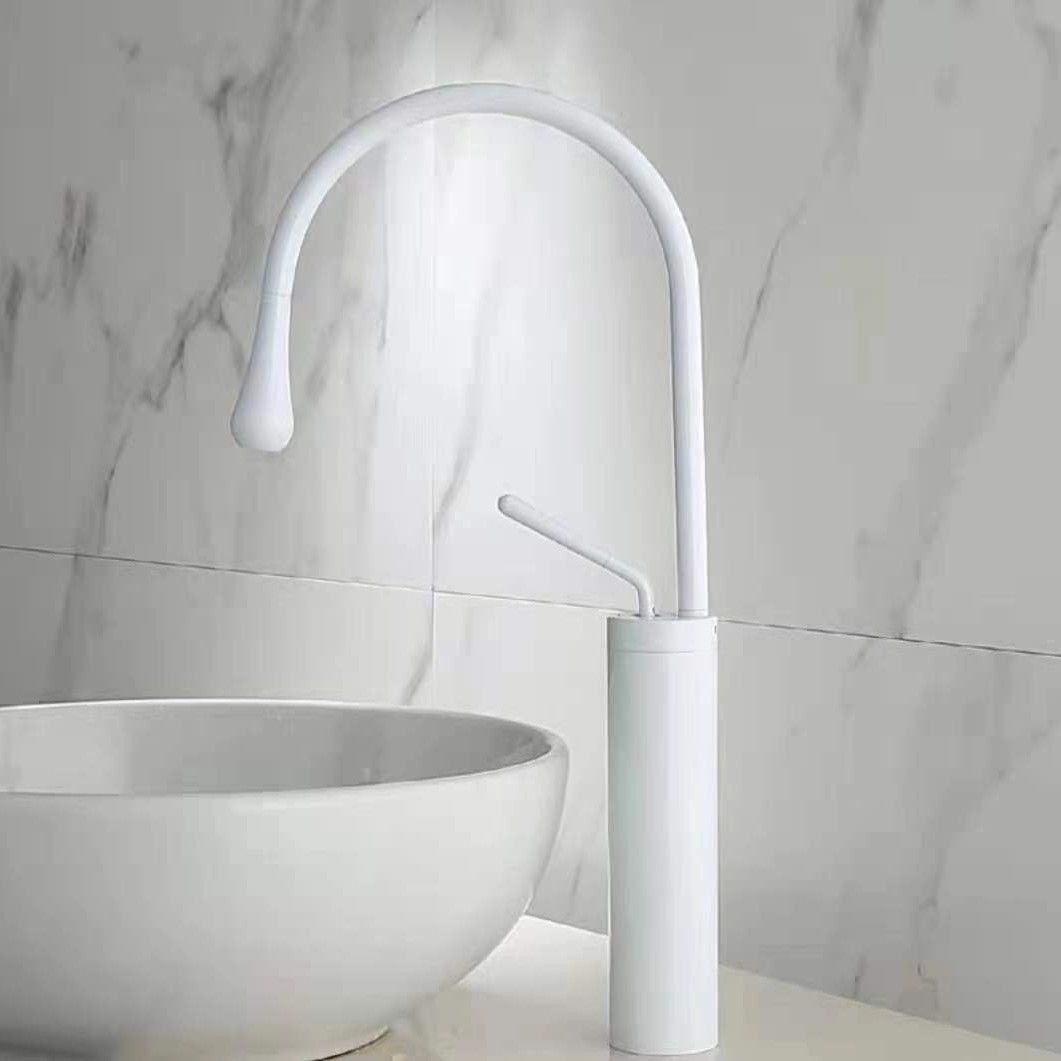 Grenzüberschreitender Wassertropfer-wasserhahn Im Europäischen Stil, Drehbarer Waschtisch-wasserhahn, Wc-wasserhahn Mit Warm- Und Kaltwasserfunktion, Bestseller - Weiß [hohe Ausführung]