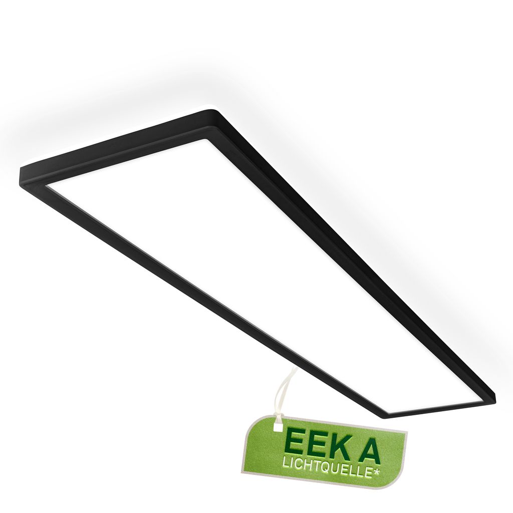 Briloner Led Panel Mit Eek A Lichtquelle 98 Cm Rechteckig 22,5w, 4800lm, 4000k Neutralweiß Backlight Schwarz - Led Deckenlampe Wohnzimmer Schlafzimmer Büro