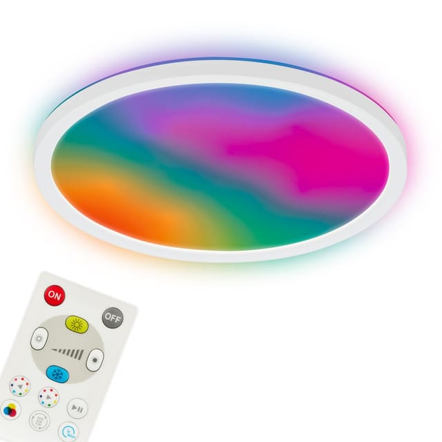 Briloner Led Panel Dimmbar Ø29x3 Cm 17w 2400lm Cctic Rgbic Farbwechsel Fernbedienung Weiß - Led Deckenlampe Wohnzimmer Schlafzimmer