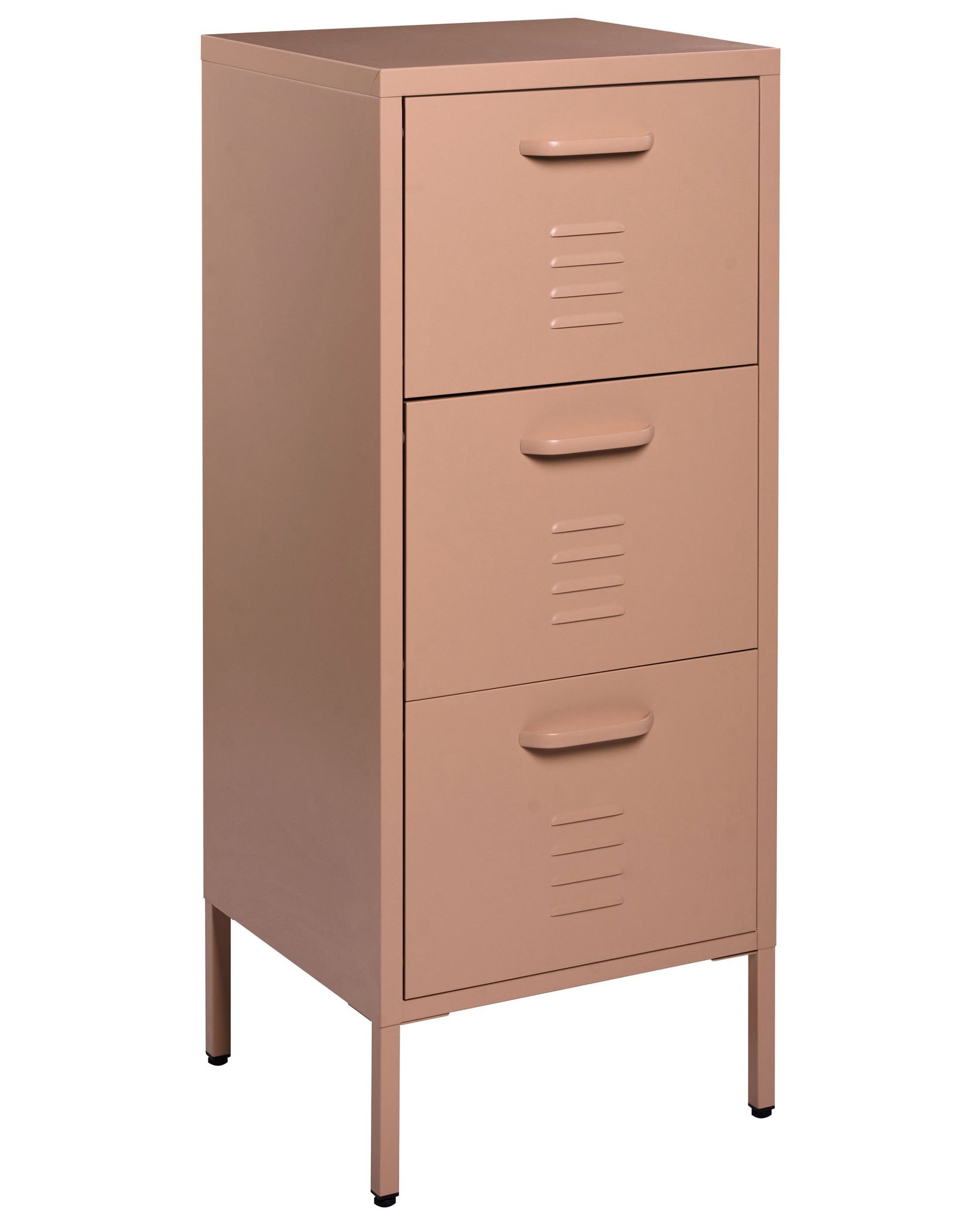 Hoher Aktenschrank Rosa Stahl 43x40x103 Cm Mit 3 Schubladen Industrie Stil Büro Wohnzimmer Schlafzimmer Kinderzimmer Bad