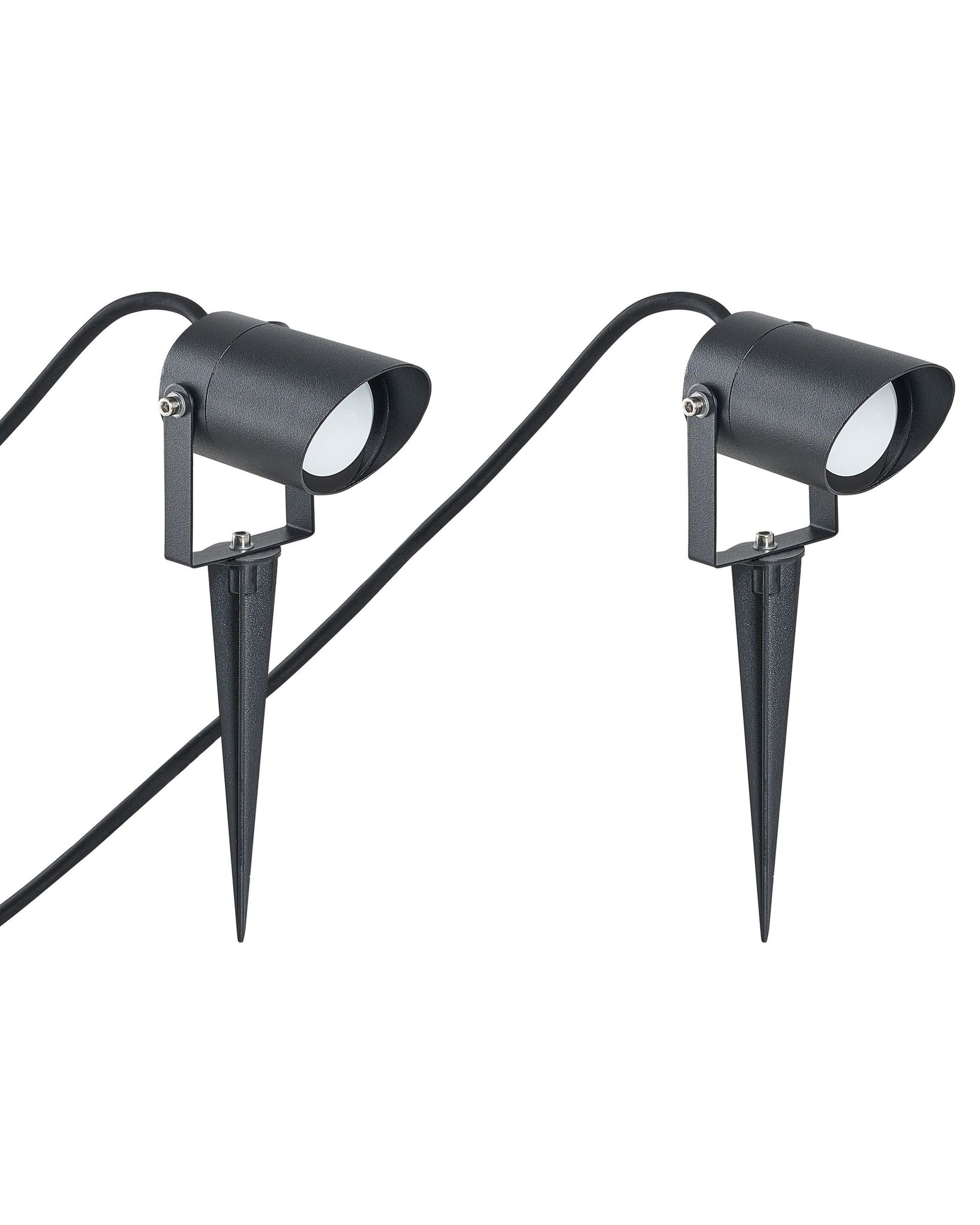 Outdoor Erdspießstrahler 2er Set Lussa Led Schwarz