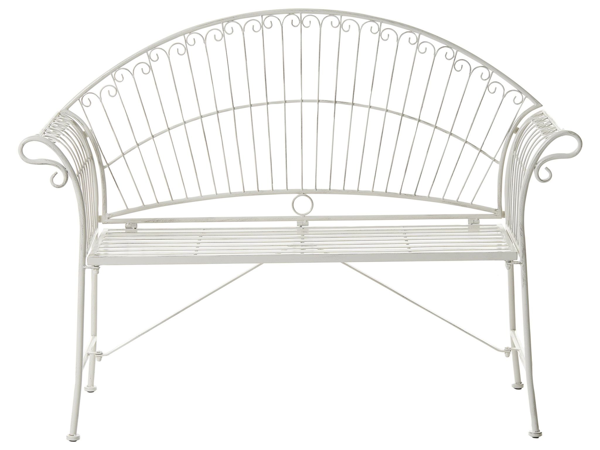Gartenbank Gualea 130 Cm Metall Cremeweiß