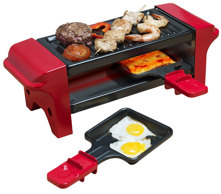 2-personen-raclette-grill 350 W + Schwarz/roter Grill - Bestron - Agr102