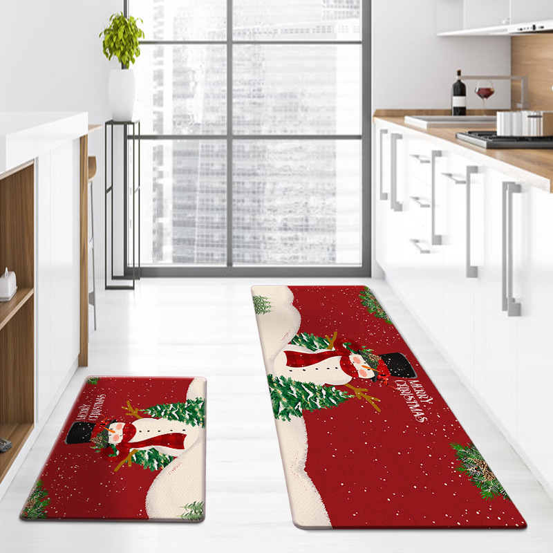 Verdickte Weihnachtsküchenmatte/teppich, Staubdicht Und Rutschfest, Festliche Weihnachtsdekoration, Eingangsmatte - Jwf7186 - 44 X 180 X 0,8 Cm