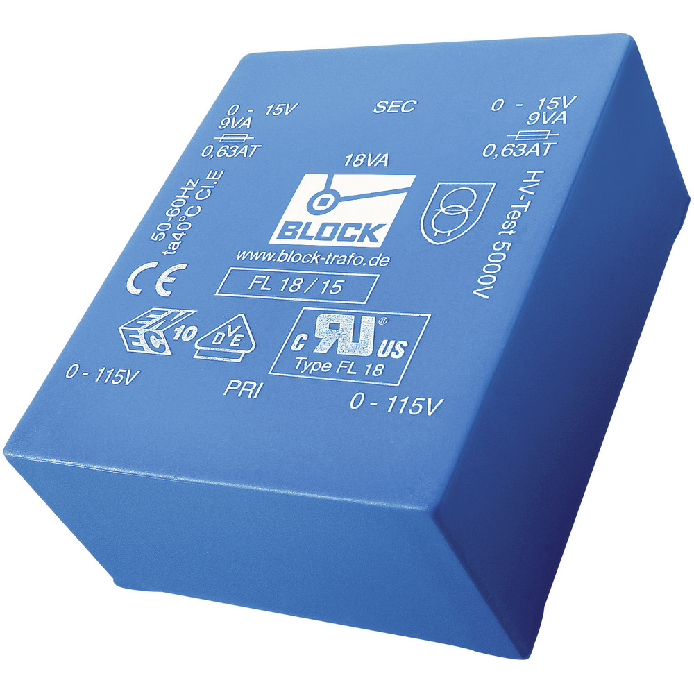 Fl 24/18 Printtransformator 2 X 115 V 2 X 18 V/ac 24 Va 666 Ma - Block