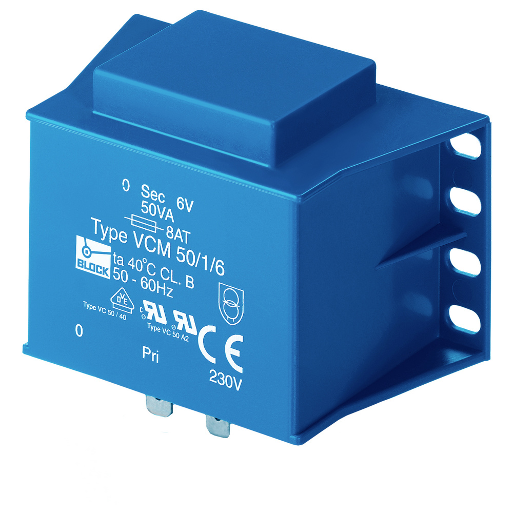 Block - Vcm 50/1/18 Printtransformator 1 X 230 V 1 X 18 V/ac 50 Va 2.77 A