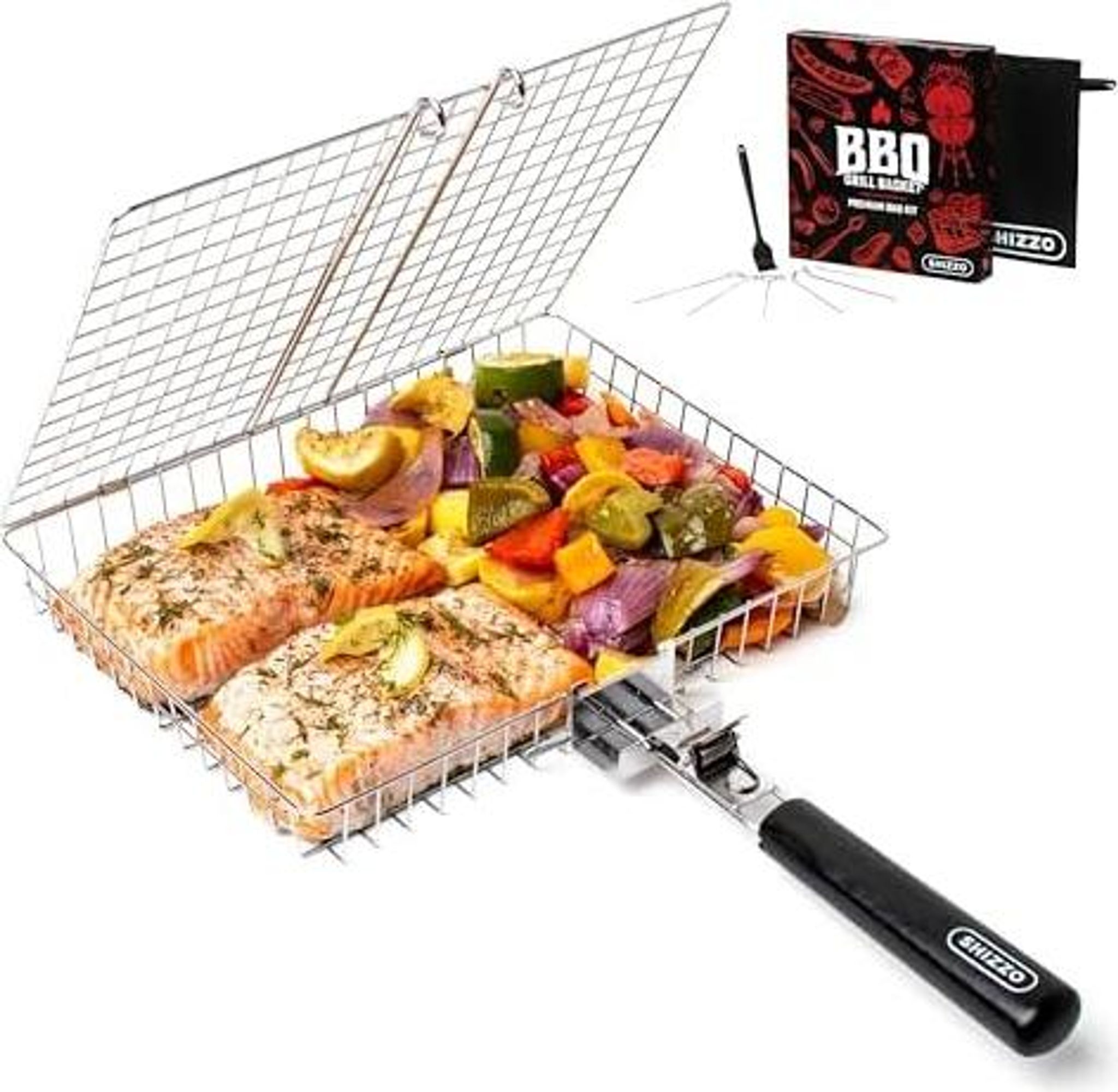 Grillkorb Edelstahl Faltbar Mit Griff Für Fisch Gemüse Bbq Outdoor