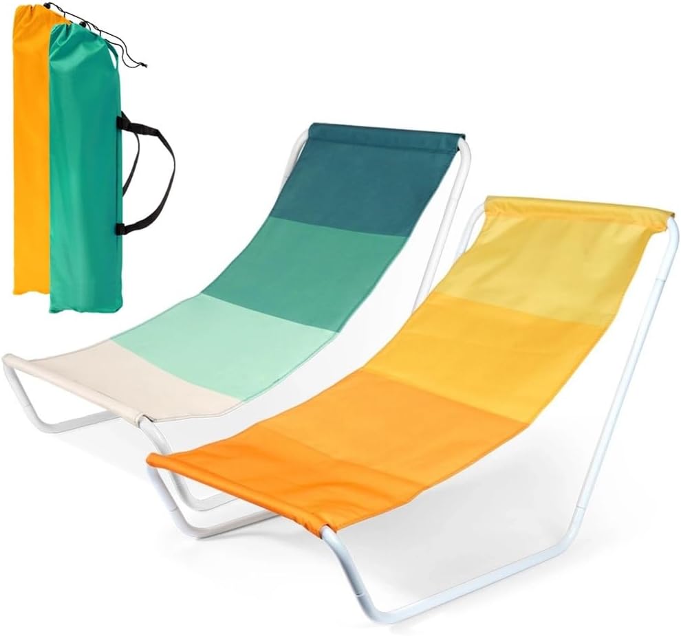 2er-set Faltbare Strandstühle Campingstuhl Metall Polyester